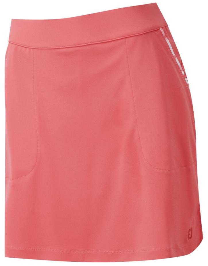 FootJoy Interlock Watercolour Trim women's golf skort, bright coral