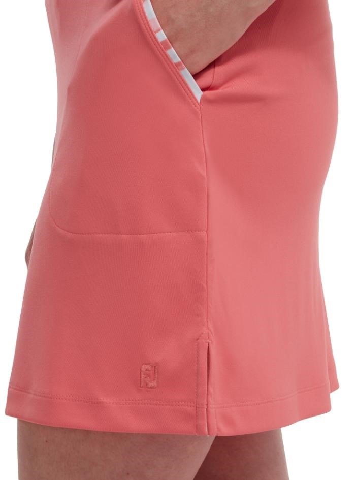 FootJoy Interlock Watercolour Trim women's golf skort, bright coral