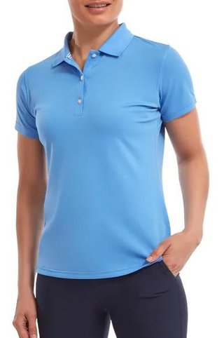 FootJoy Stretch Pique Solid women's polo, light blue