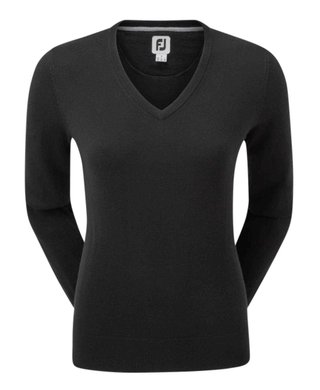 FootJoy Wool Blend V-Neck women's pullover, black