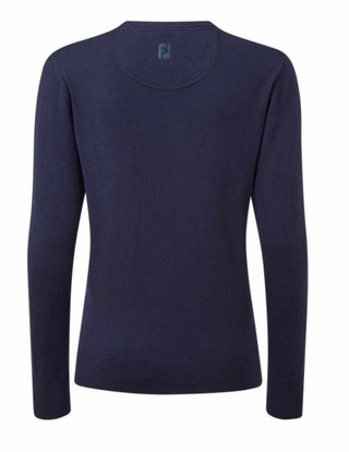 FootJoy Wool Blend V-Neck women's pullover, navy