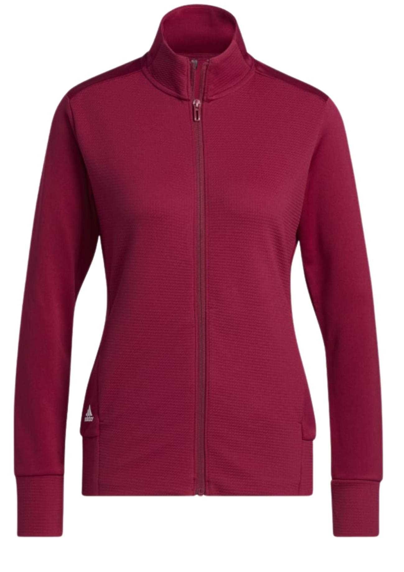 Adidas Textured Full-Zip women's sweatshirt, legacy burgundy