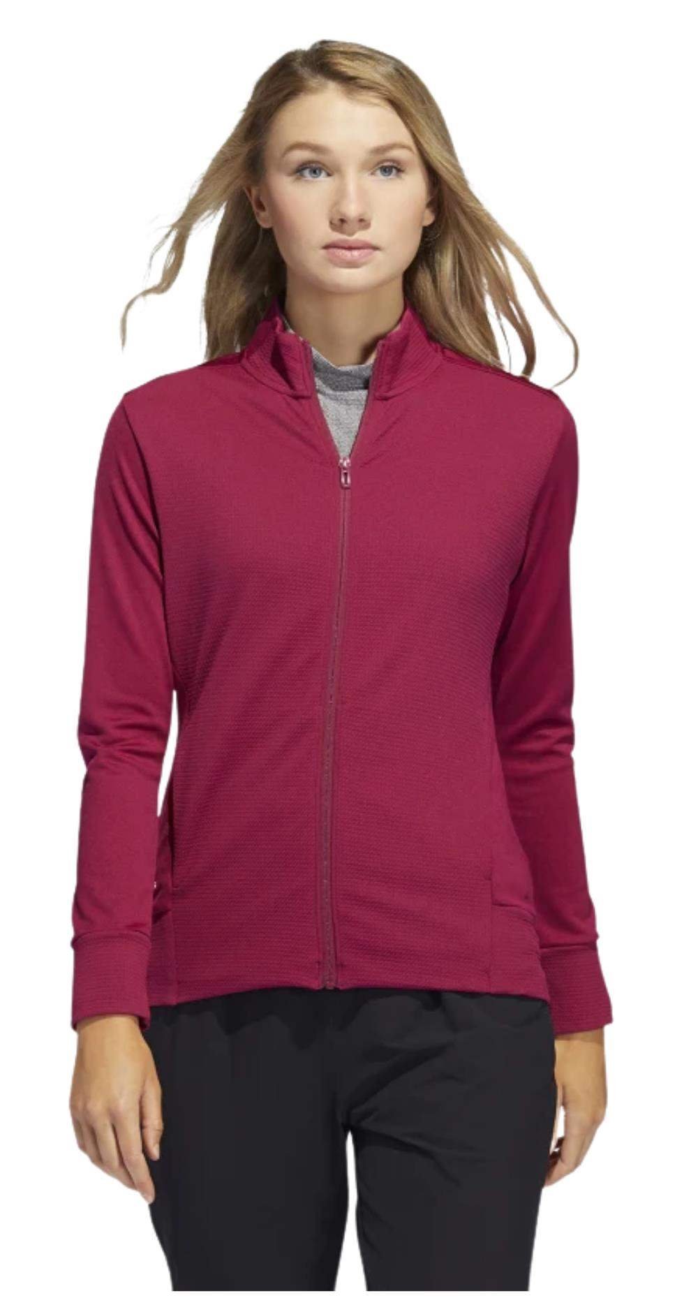 Adidas Textured Full-Zip women's sweatshirt, legacy burgundy