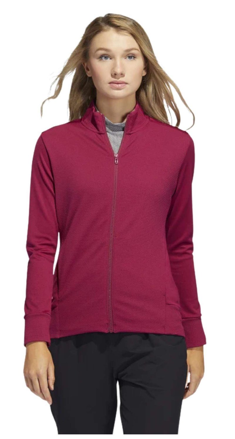 Adidas Textured Full-Zip women's sweatshirt, legacy burgundy