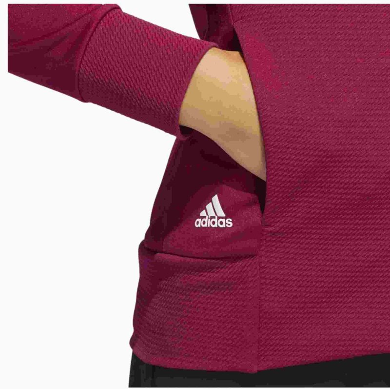Adidas Textured Full-Zip women's sweatshirt, legacy burgundy