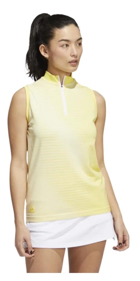 Adidas Primeknit women's sleeveless polo, yellow