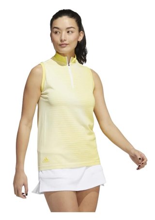 Adidas Primeknit women's sleeveless polo, yellow