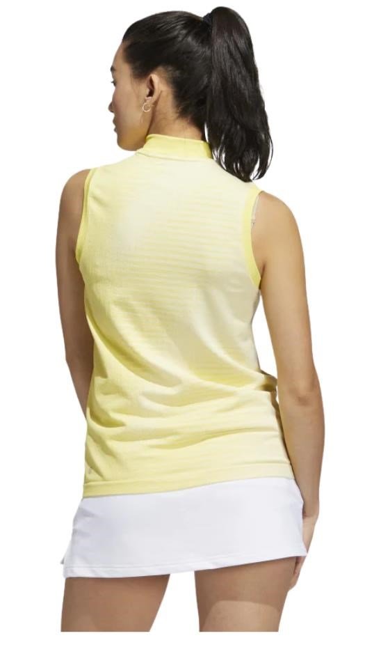 Adidas Primeknit women's sleeveless polo, yellow