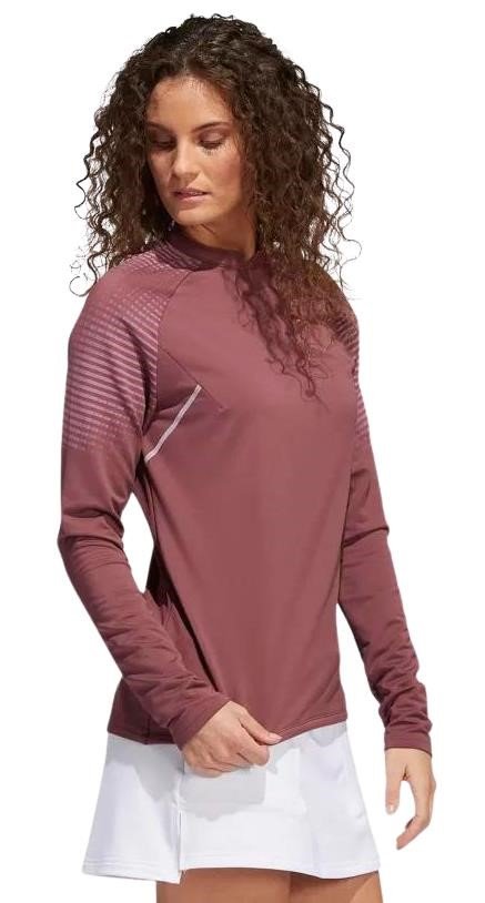 Adidas Cold Rdy Long Sleeve Mock women's sweatshirt, burgundy