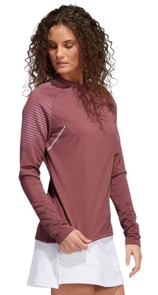 Adidas Cold Rdy Long Sleeve Mock women's sweatshirt, burgundy