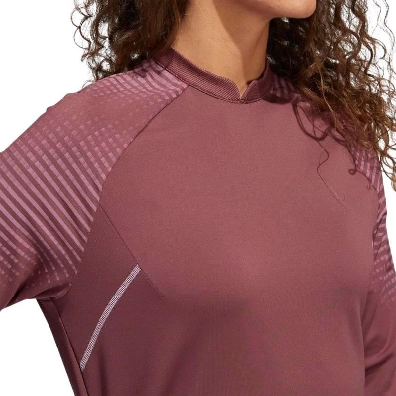 Adidas Cold Rdy Long Sleeve Mock women's sweatshirt, burgundy