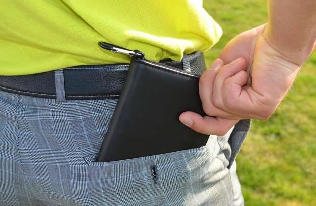 PGA Tour Real Leather Score Card and Accessory Wallet, black