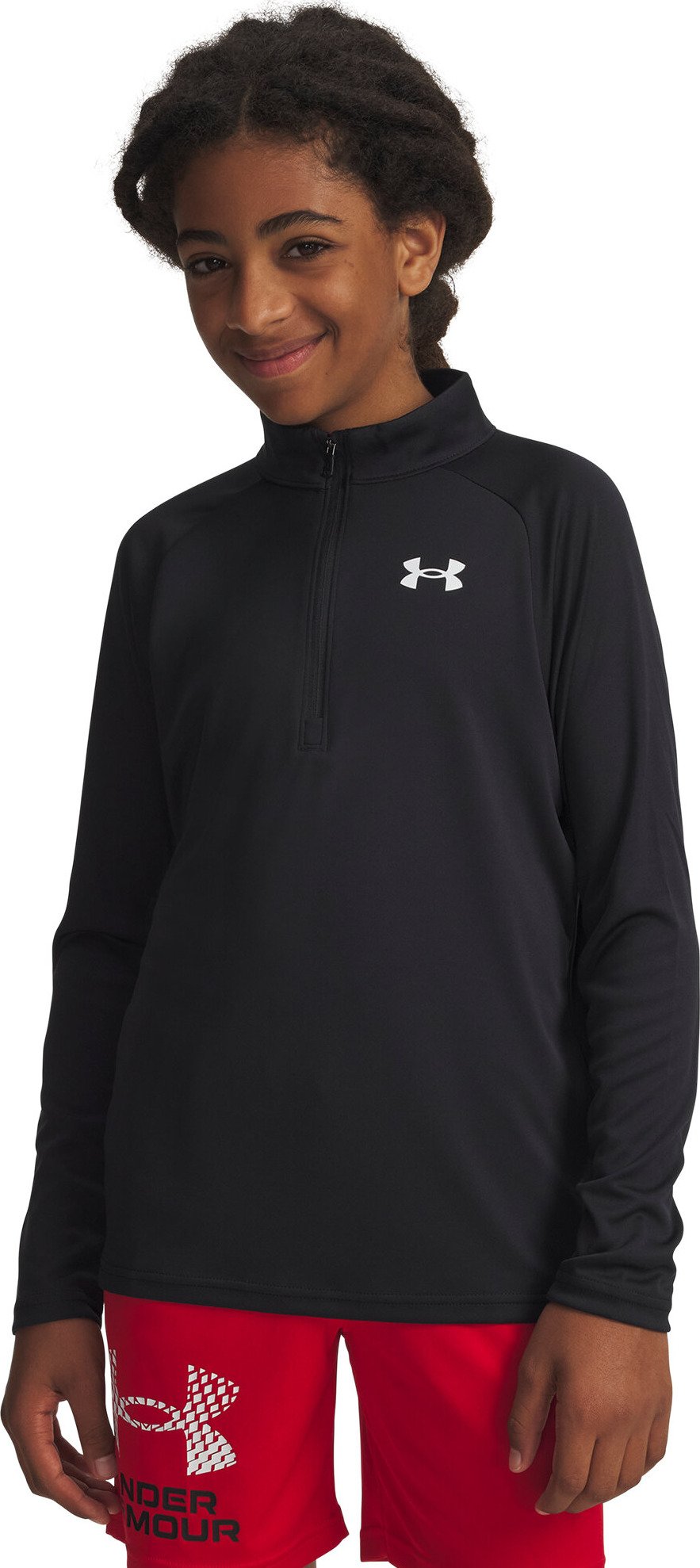 Under Armour Tech 2.0 1/2 Zip boys sports shirt, black