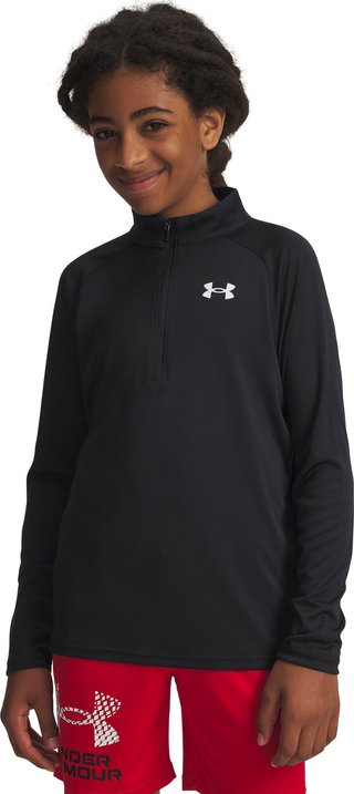 Under Armour Tech 2.0 1/2 Zip boys sports shirt, black