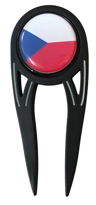 Odyssey Dual Divot Tool, Czech Flag, black