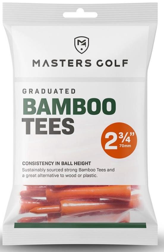 Masters Golf Masters Graduated Bamboo Tees 70mm (2 3/4"), 20pcs, Orange