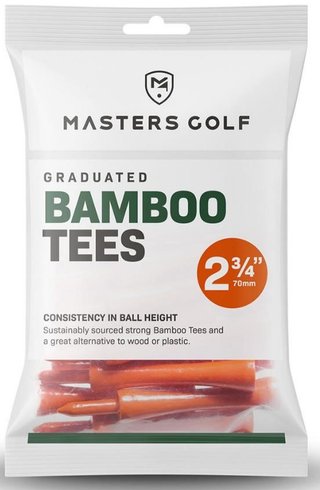 Masters Golf Masters Graduated Bamboo Tees 70mm (2 3/4"), 20pcs, Orange