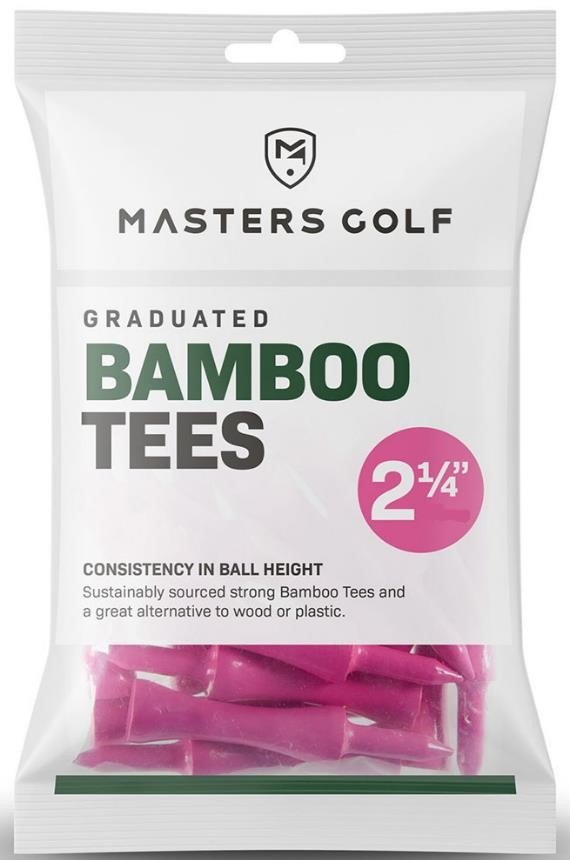 Masters Golf Masters Graduated Bamboo Tees 57mm (2 1/4"), 20pcs, Pink
