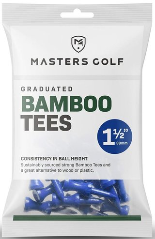 Masters Golf Masters Graduated Bamboo Tees 38mm 1 1/2" Blue (25 Pack)