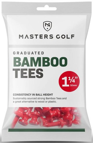 Masters Golf Masters Graduated Bamboo Tees 32mm (1 1/4"), 25pcs, Red