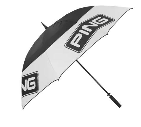 PING Golf Ping Tour 68" Golf Umbrella, Black/White