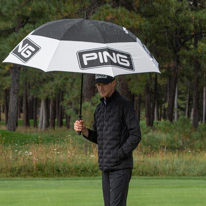 PING Golf Ping Tour 68" Golf Umbrella, Black/White