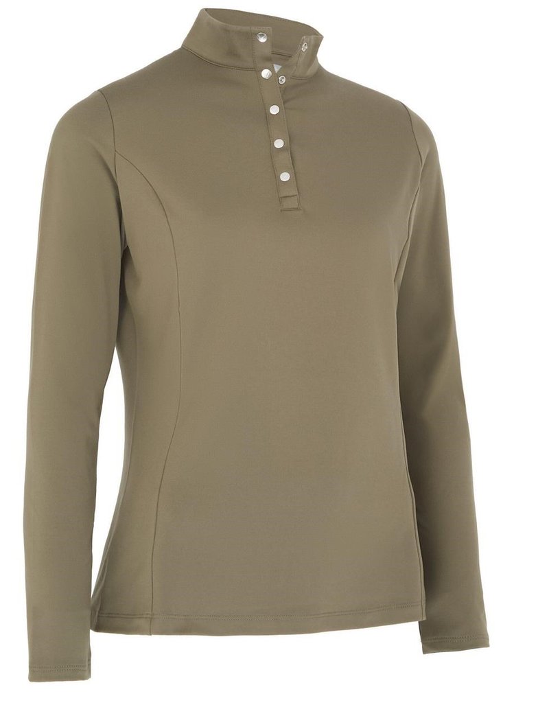 Callaway Thermal Longsleeve Fleece Back women's jersey polo, industrial green