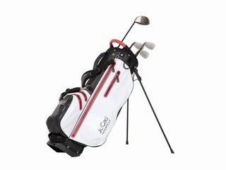 JuCad Waterproof 2in1 stand bag, black/white/red
