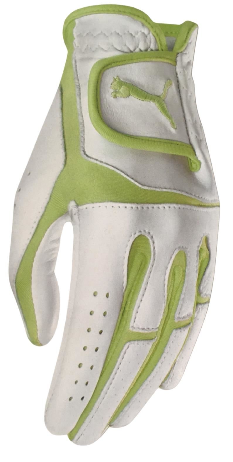 Puma Flexlite Performance ladies golf glove, white/sunny lime