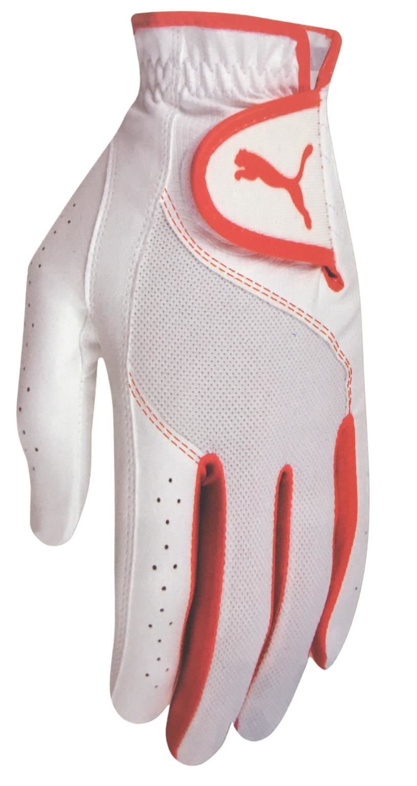 Puma Golf Sport Performance junior golf glove, white/vibrant orange