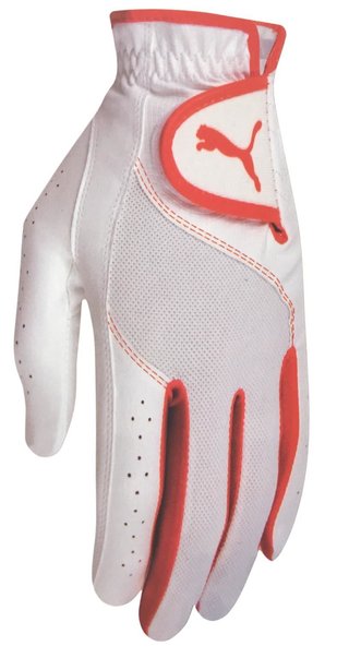Puma Golf Sport Performance junior golf glove, white/vibrant orange
