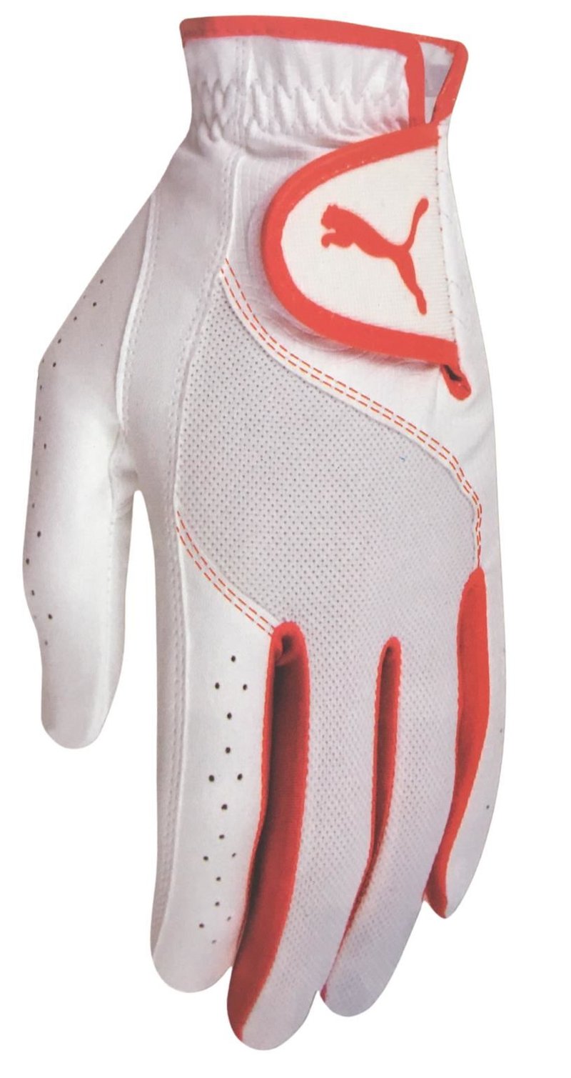 Puma Golf Sport Performance junior golf glove, white/vibrant orange