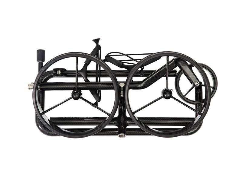 JuCad Carbon Shine 3-wheeled manual trolley, shiny black + carry bag JTT