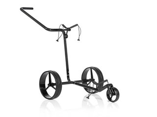 JuCad Carbon Shine 3-wheeled manual trolley, shiny black + carry bag JTT