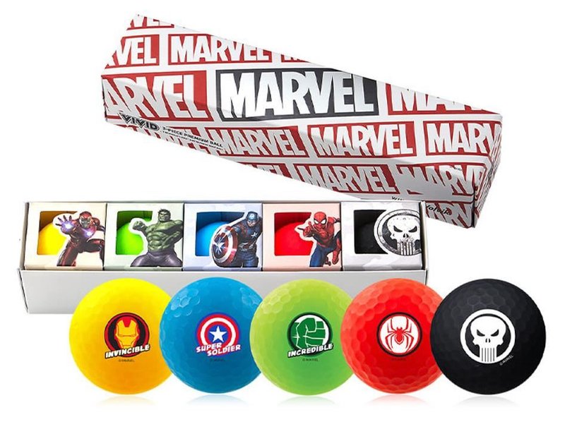 Volvik VIVID MARVEL CHARACTERS golf balls, mix barev