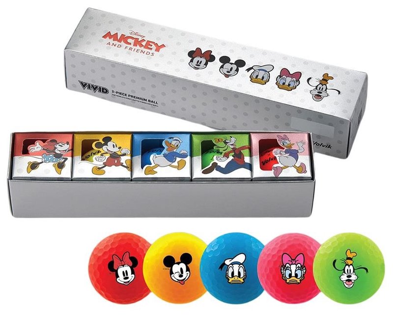 Volvik VIVID DISNEY MICKEY and friends golf balls, mix barev