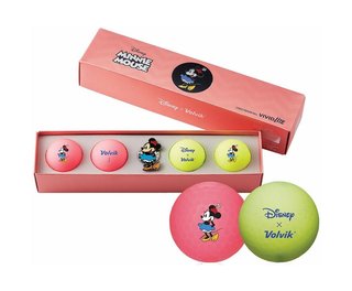 Volvik VIVID Lite DISNEY MINNIE MOUSE golf pack (4 balls + ballmarker), mix barev