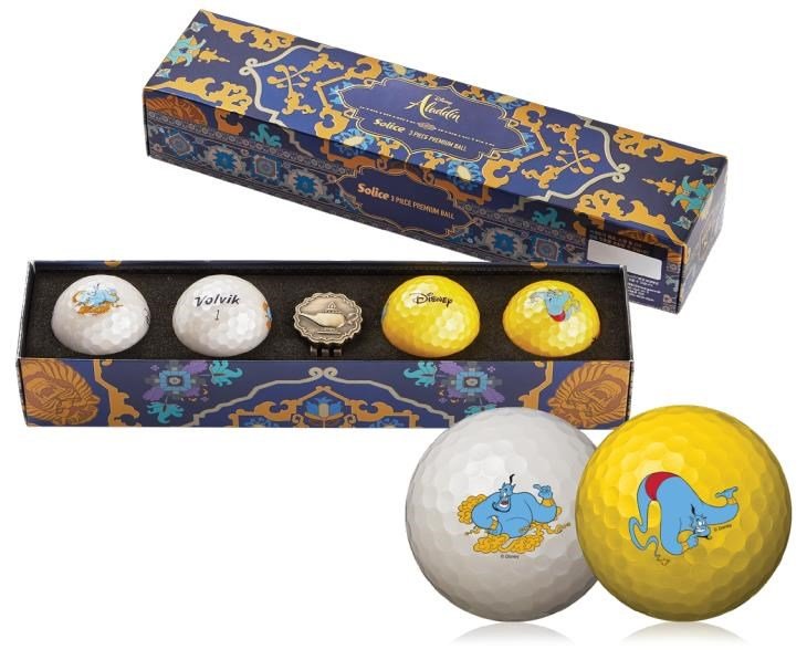 Volvik SOLICE DISNEY ALADDIN golf pack (4 balls + ballmarker), mix of colors
