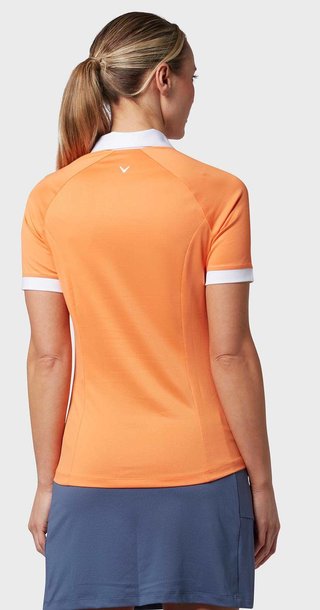 Callaway V-Placket Colorblock women's polo, nectarine