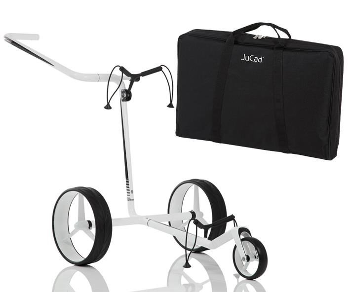 JuCad Carbon manual trolley, black/white + carry bag JTT
