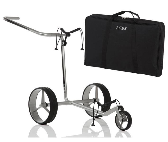 JuCad Carbon manual trolley, silver/black + carry bag JTT