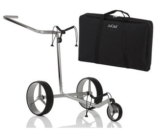 JuCad Carbon manual trolley, silver/black + carry bag JTT