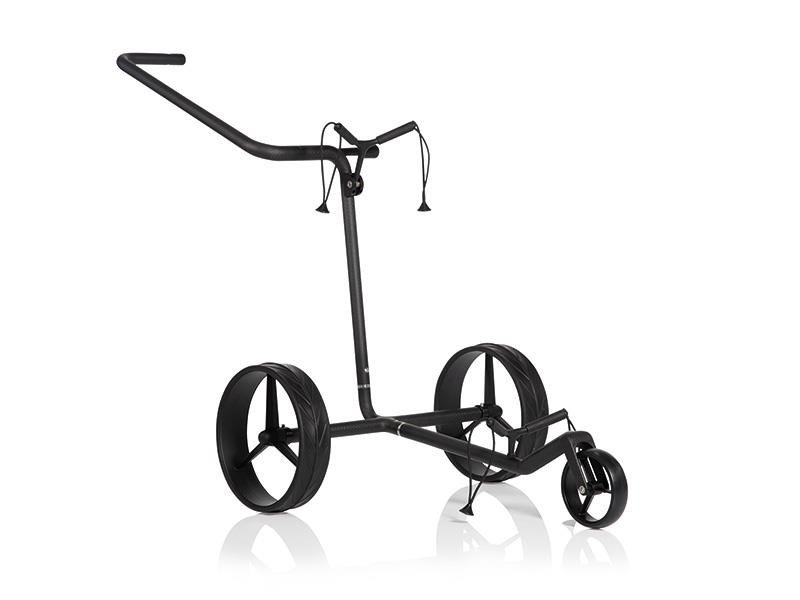 JuCad Carbon Shadow 3-wheeled manual trolley, mat black + carry bag JTT