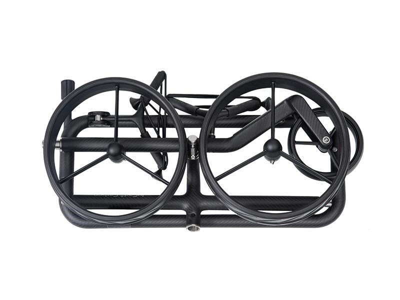 JuCad Carbon Shadow 3-wheeled manual trolley, mat black + carry bag JTT