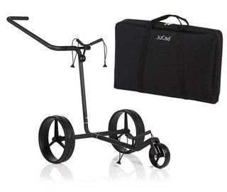 JuCad Carbon Shadow 3-wheeled manual trolley, mat black + carry bag JTT