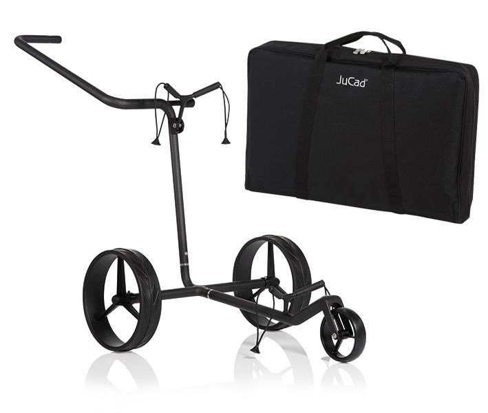 JuCad Carbon Shadow 3-wheeled manual trolley, mat black + carry bag JTT