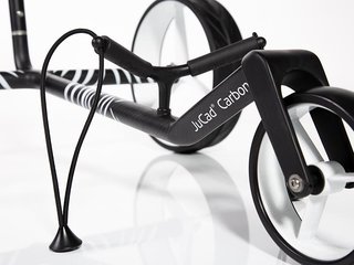 JuCad Carbon Zebra manual trolley, white/black matt finish in 3K design + carry bag JTT