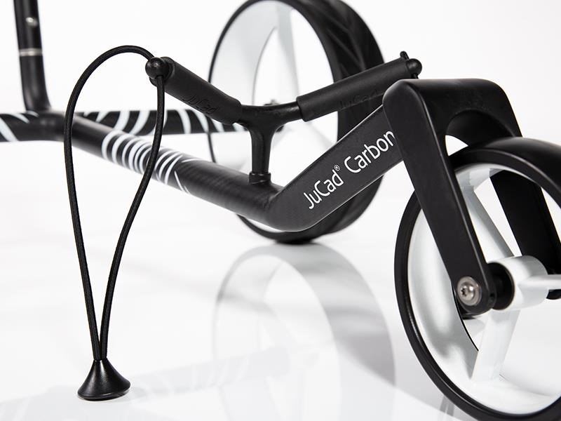 JuCad Carbon Zebra manual trolley, white/black matt finish in 3K design + carry bag JTT