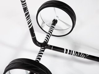 JuCad Carbon Zebra manual trolley, white/black matt finish in 3K design + carry bag JTT