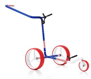 JuCad Carbon USA manual trolley + carry bag JTT, blue/red